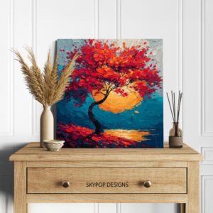 Vibrant Autumn Tree Art