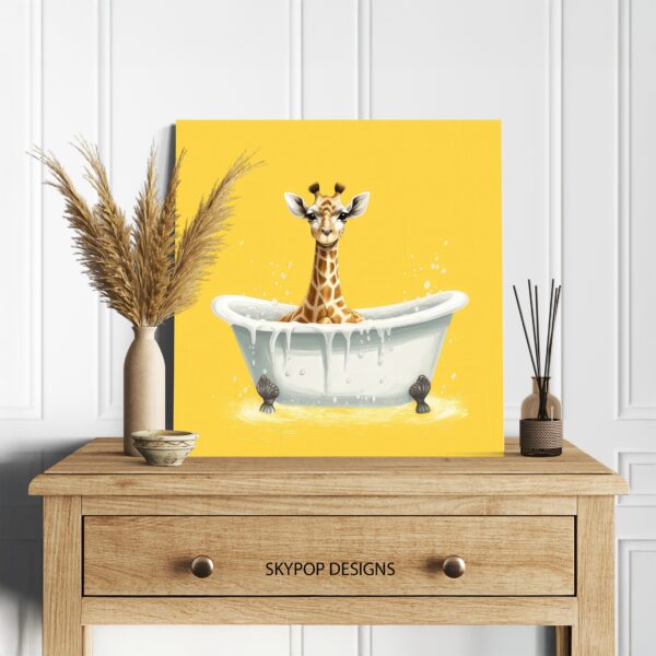 Giraffe Bath Time Art