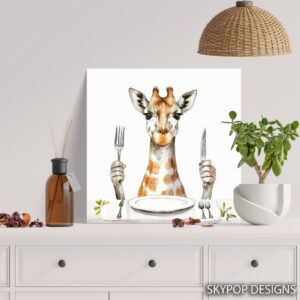 Giraffe Dining Art