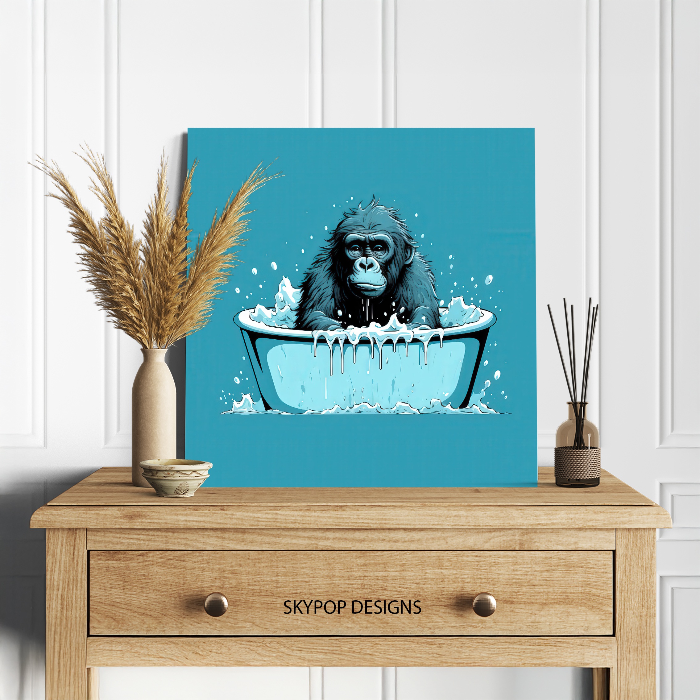 5.jpg Gorilla Bath Time Art