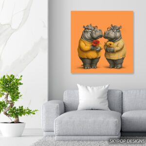 Hippopotamus Flower Art