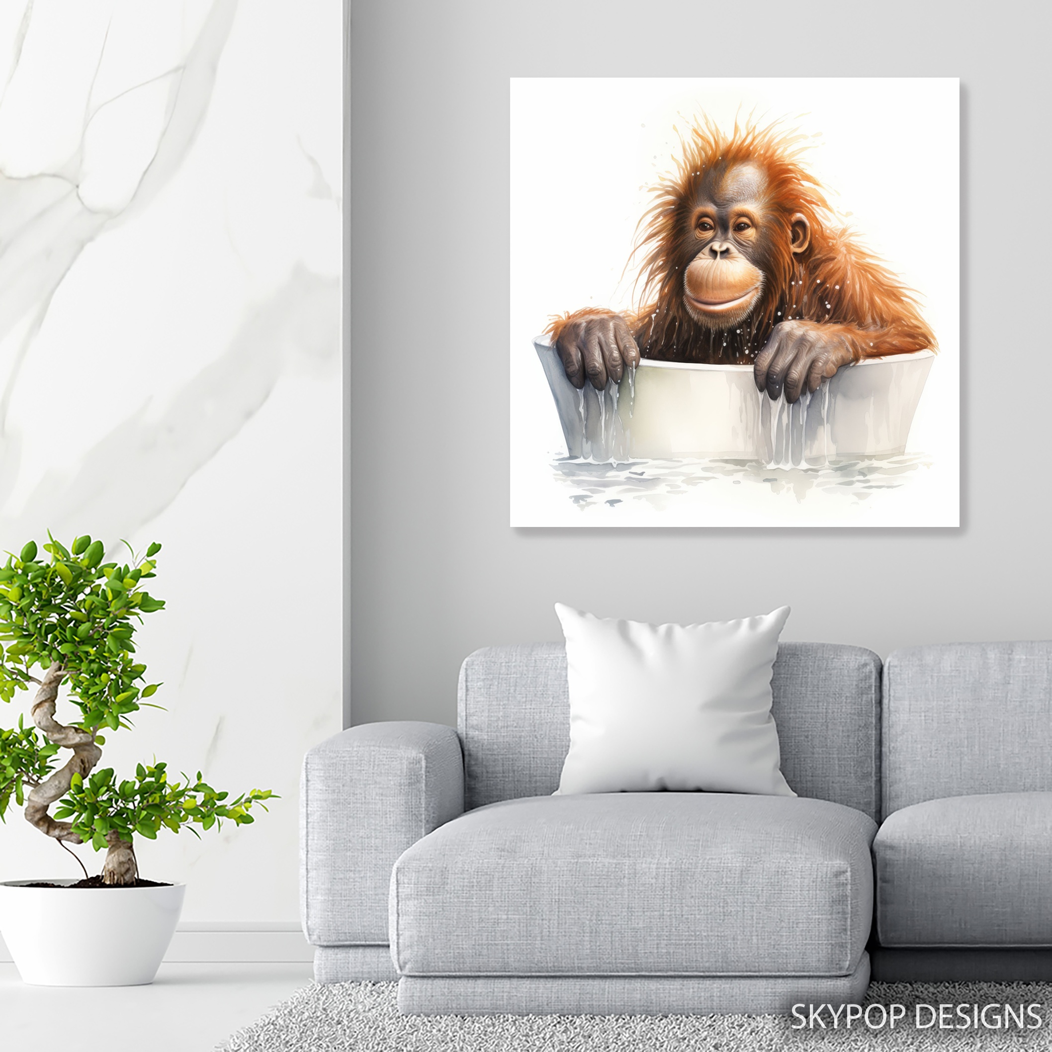 5.jpg Orangutan Bath Time Art