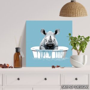 Rhino Bathtime Fun Art