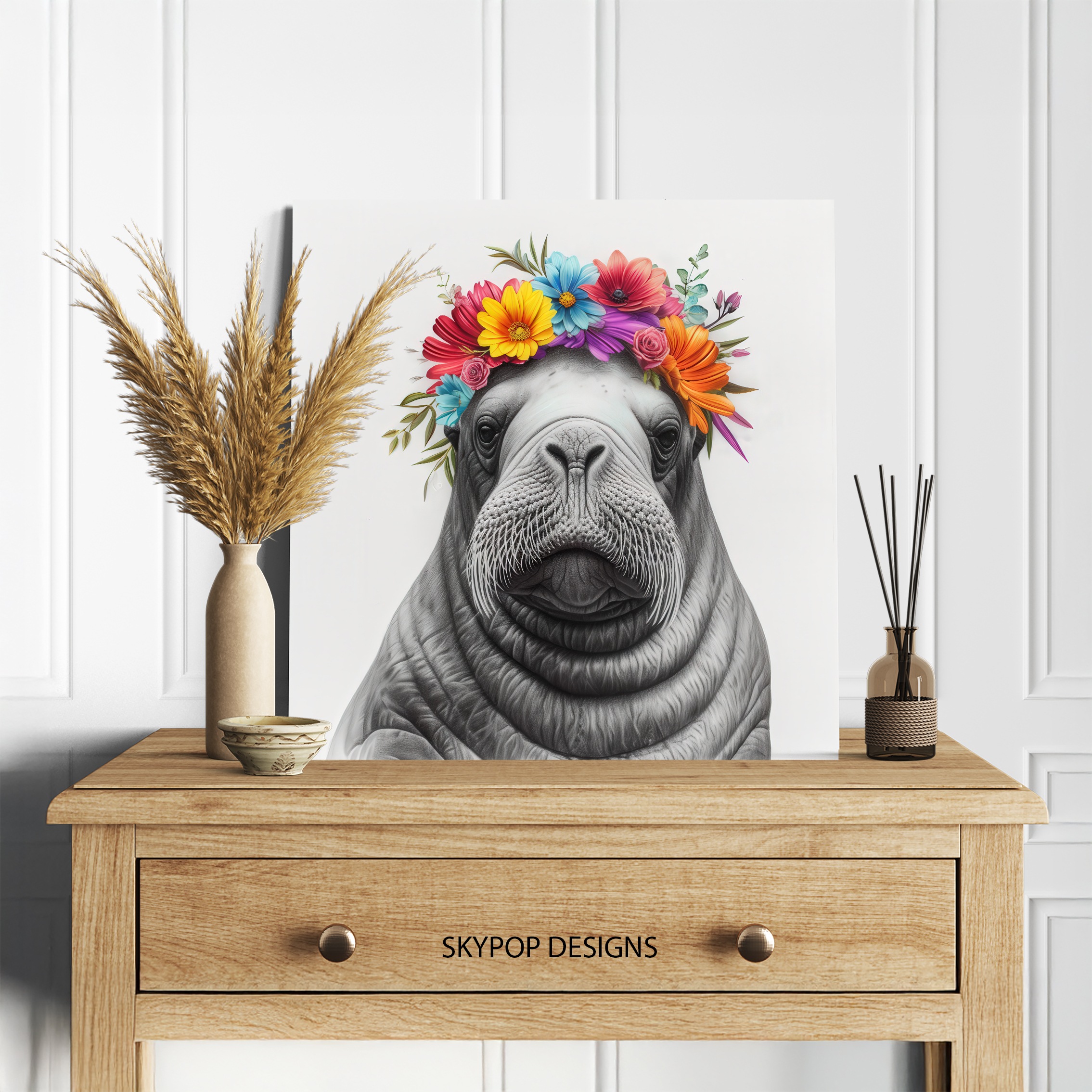 5.jpg Walrus Floral Crown Art