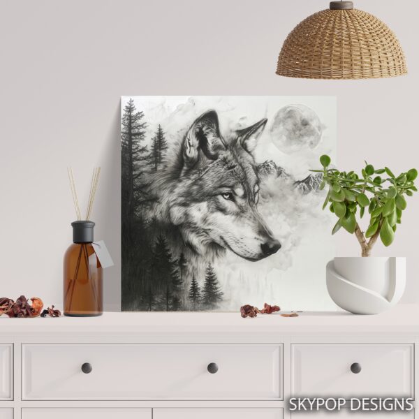 Wolf Moon Forest Art