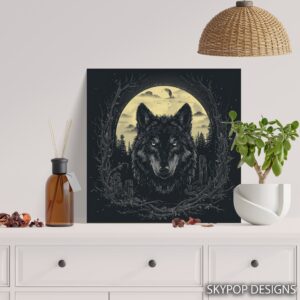 Wolf Moon Forest Art