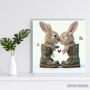 Bunny Kisses in Boots Art
