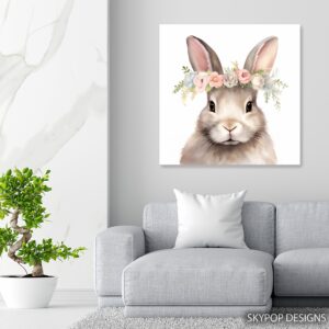 Bunny Spring Floral Crown Art