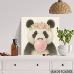 Panda Bubble Gum Art