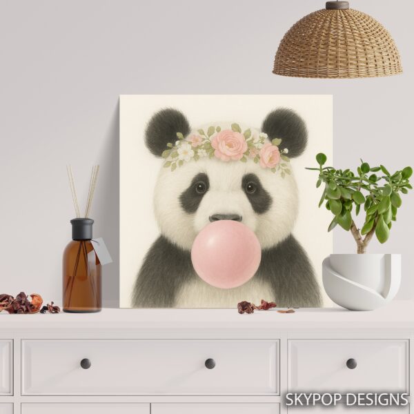 Panda Bubble Gum Art