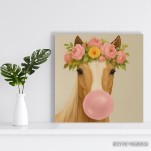 Horse Bubble Gum Art