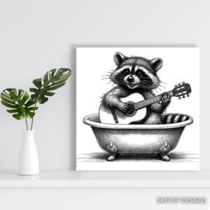 Raccoon Guitar Art