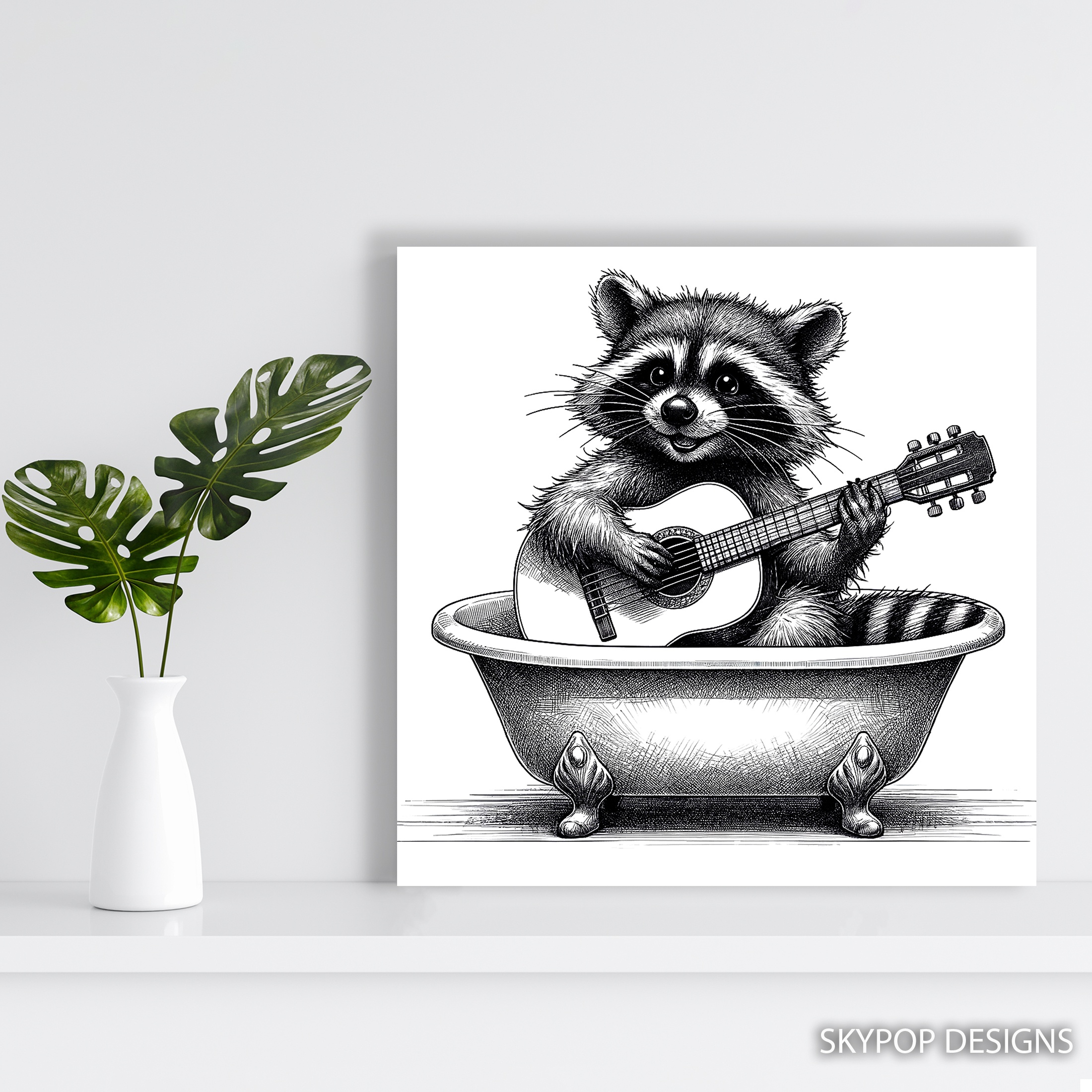 5.jpg Raccoon Guitar Art
