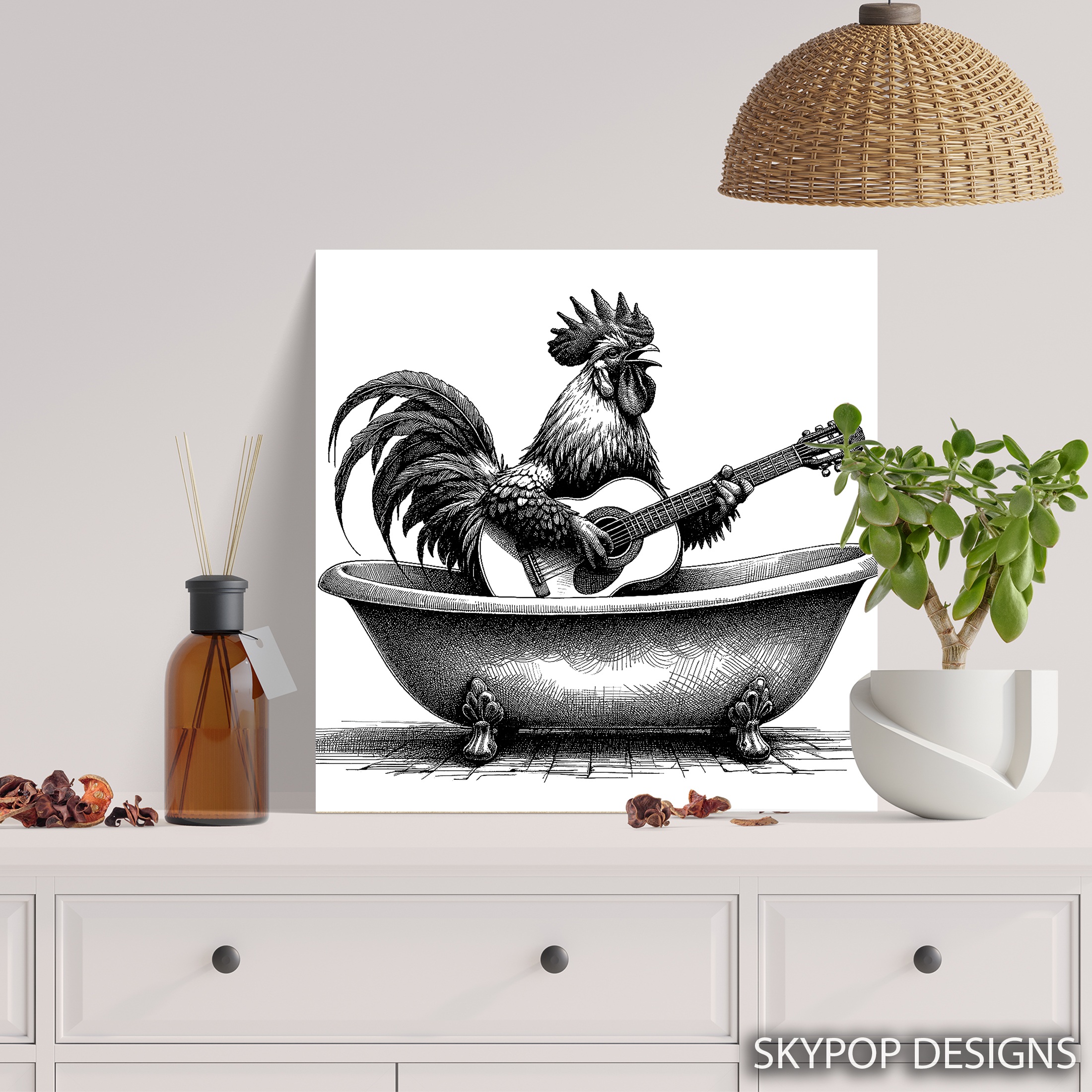 5.jpg Rooster Guitar Art