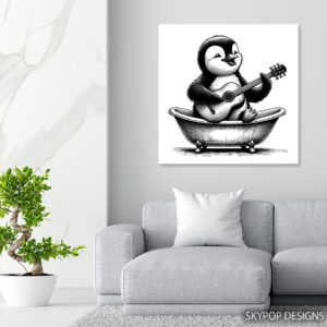 Penguin Guitar Art
