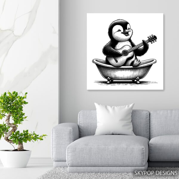 Penguin Guitar Art