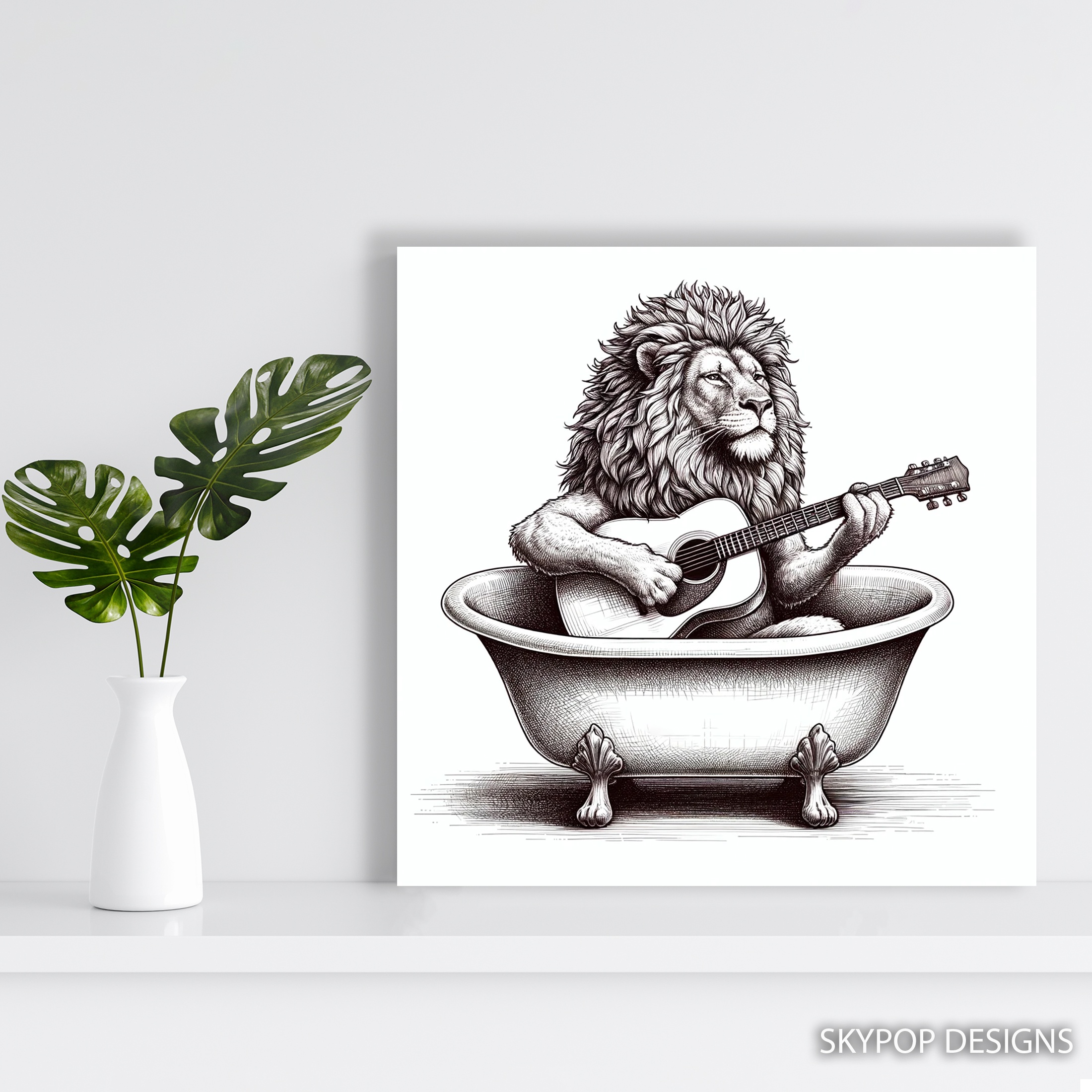 5.jpg Lion Guitar Art