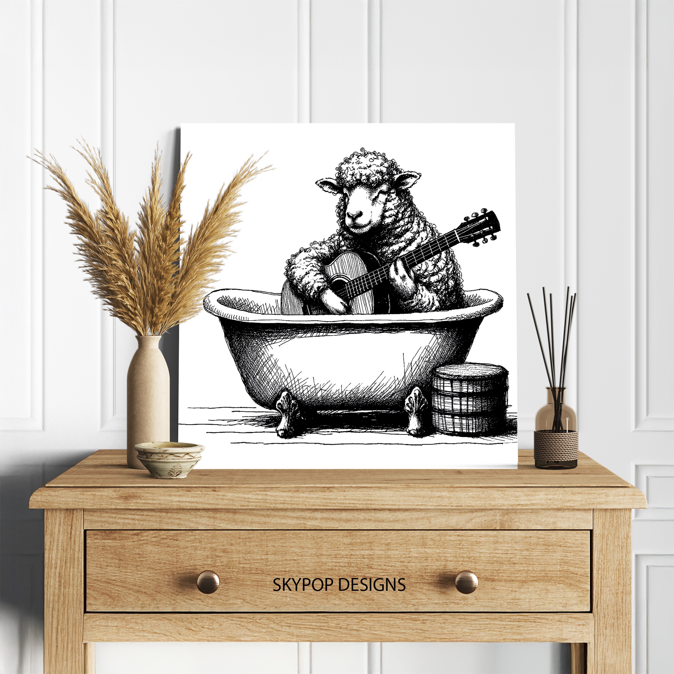 5.jpg Sheep Guitar Art