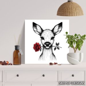 Deer Rose Art