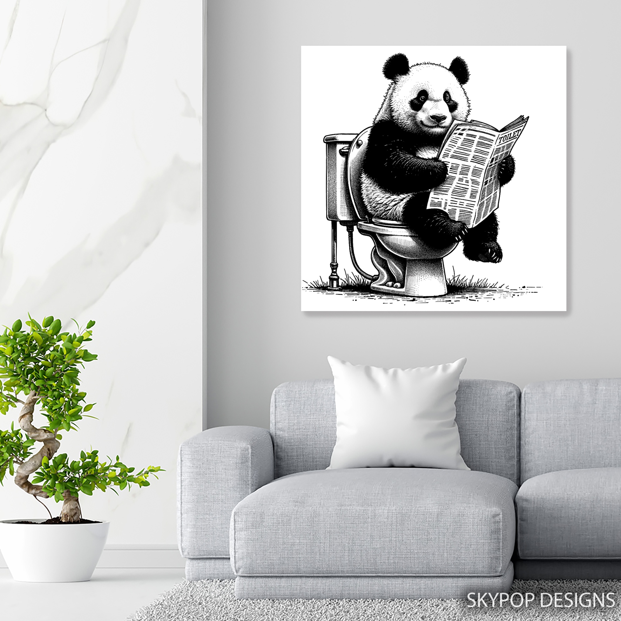 5.jpg Panda Toilet Reading Art