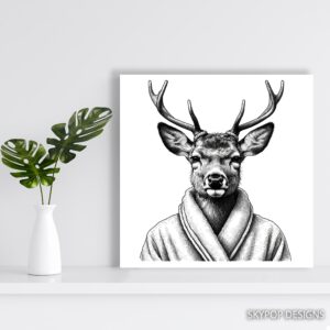 Deer in Bathrobe Art