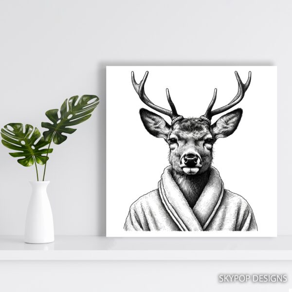 Deer in Bathrobe Art