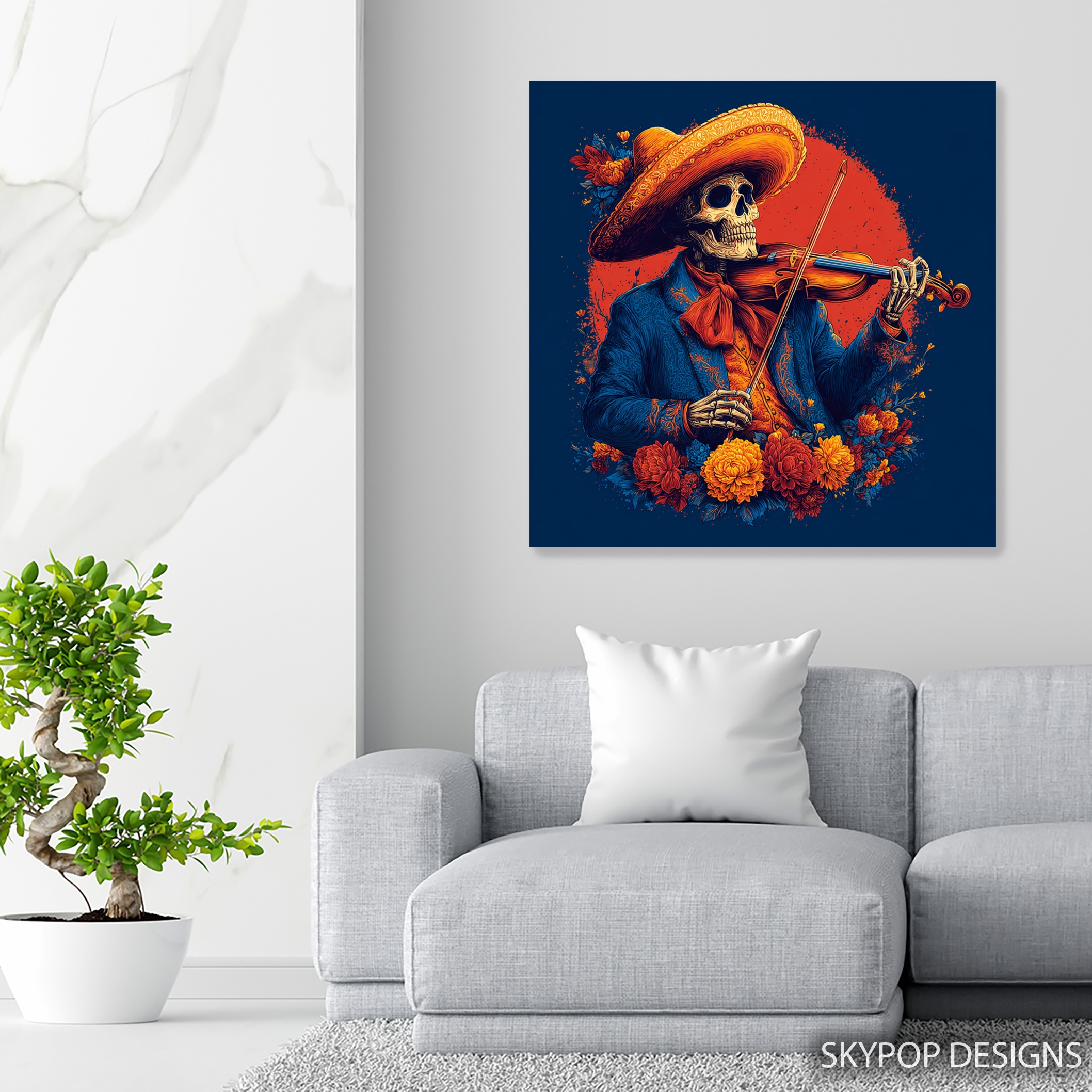 5.jpg Day of the Dead Violinist Art