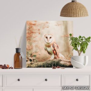 Barn Owl Autumn Art