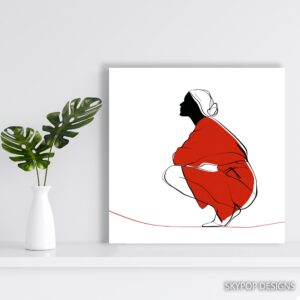Red Silhouette Art