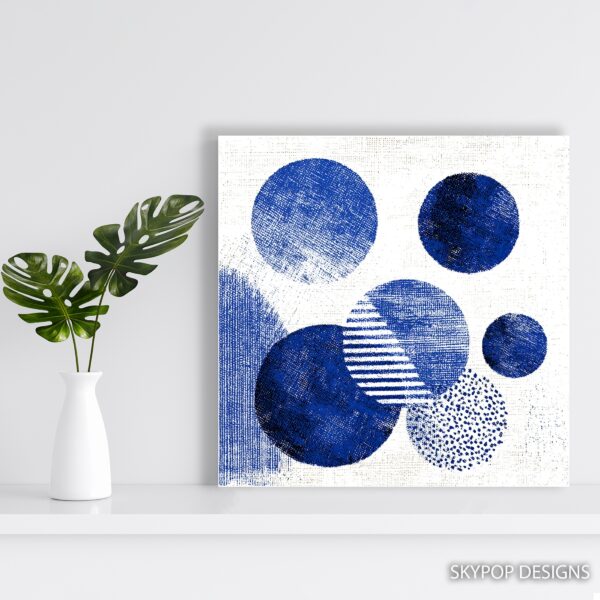 Blue Circles Abstract Art