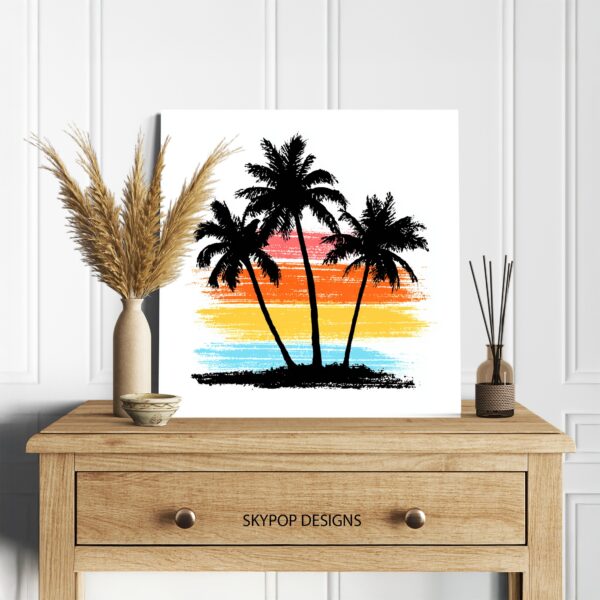 Tropical Sunset Palm Trees Art