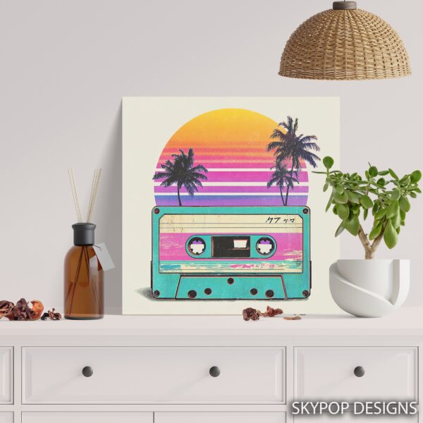 Retro Sunset Cassette Art