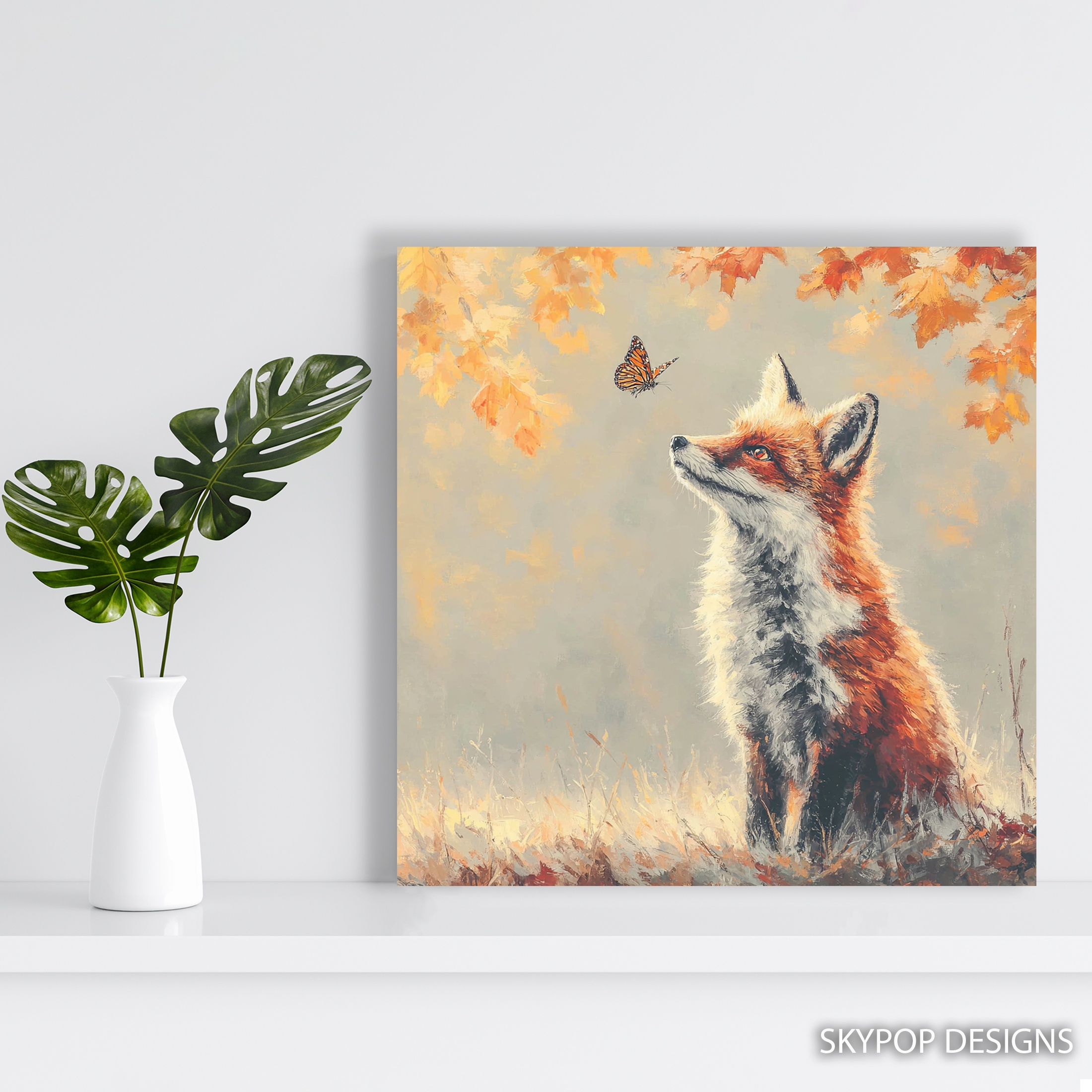 5.jpg Fox and Butterfly Art