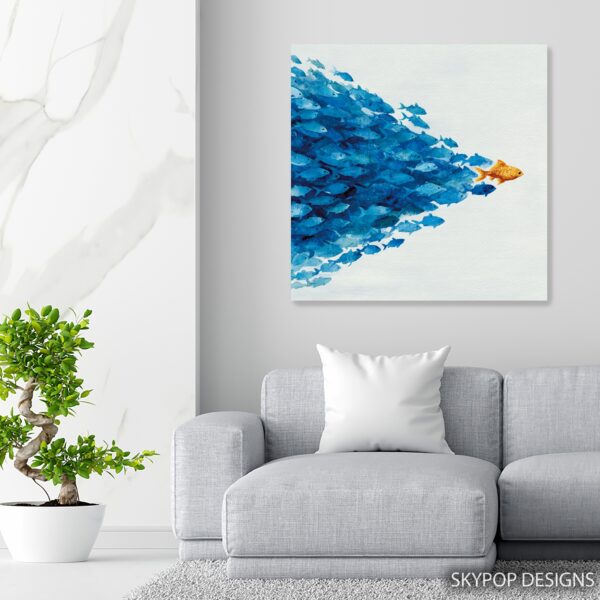 Blue Fish School Art
