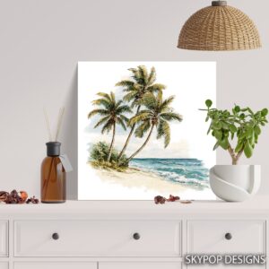 Tropical Beach Palm Trees Art