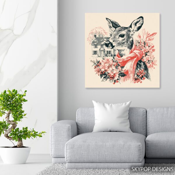 Deer in Scarf Art
