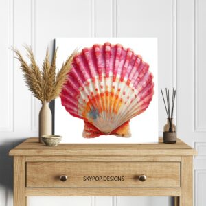 Red Seashell Art