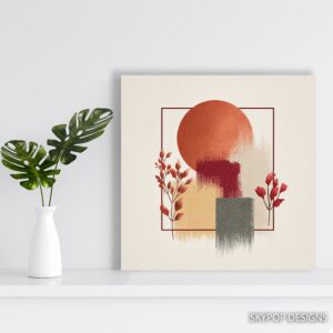 Geometric Autumn Sunset Art