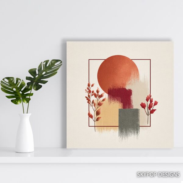 Geometric Autumn Sunset Art