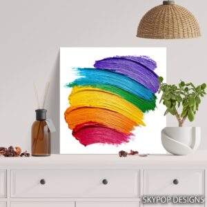 Rainbow Brush Strokes Art