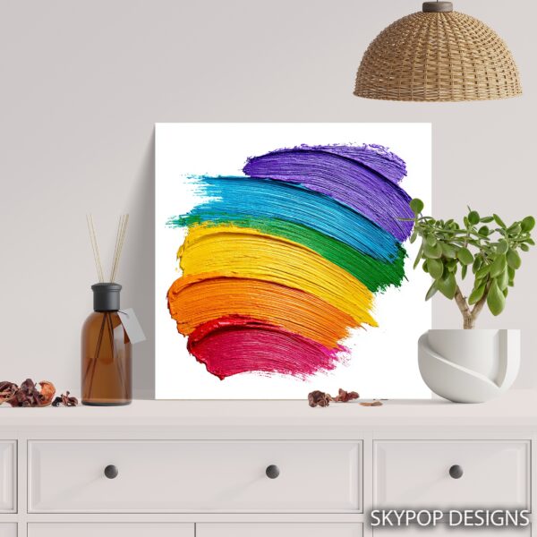 Rainbow Brush Strokes Art