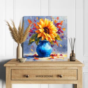 Sunflower Vase Art