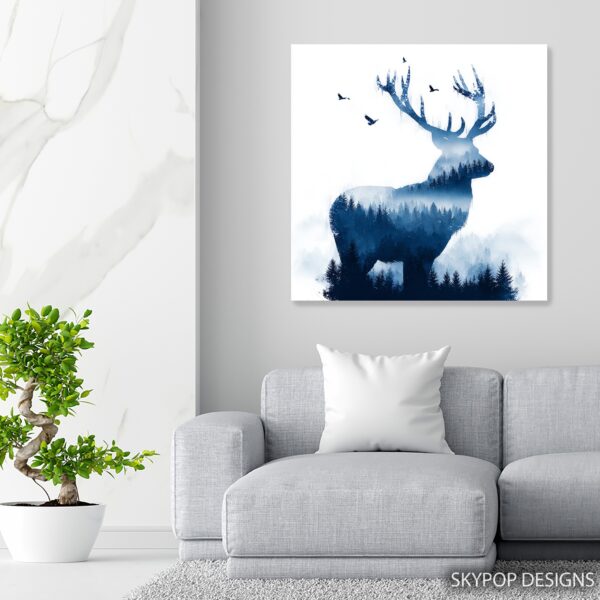 Deer Forest Silhouette Art