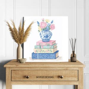 Vintage Floral Book Art