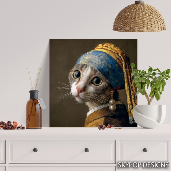 Cat with Pearl Earring Art