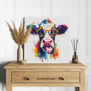 Colorful Cow Art