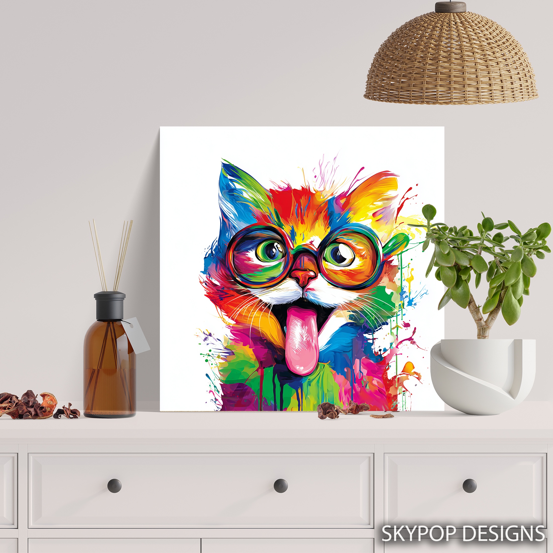 5.jpg Colorful Cat Art