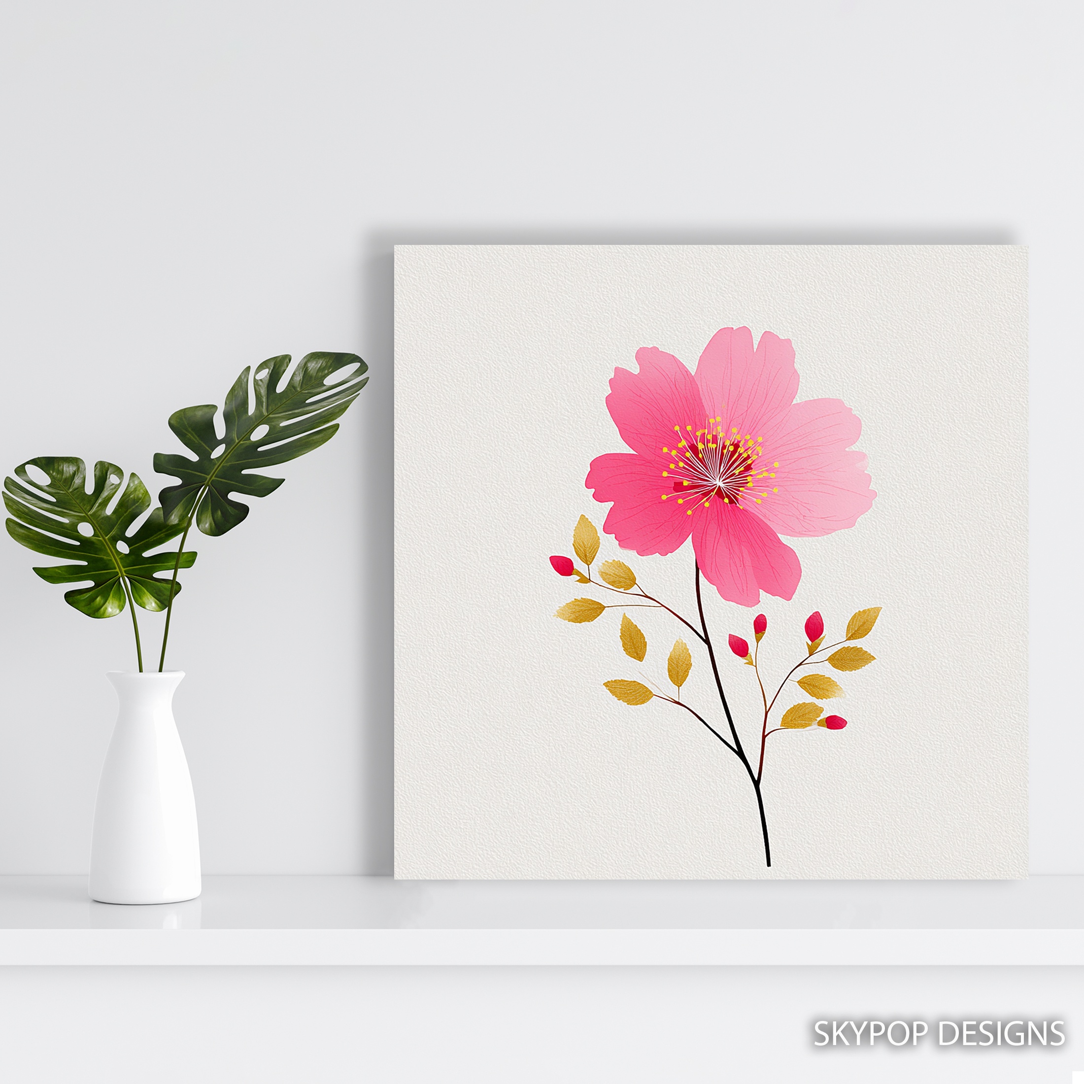 5.jpg Pink Cosmos Flower Art