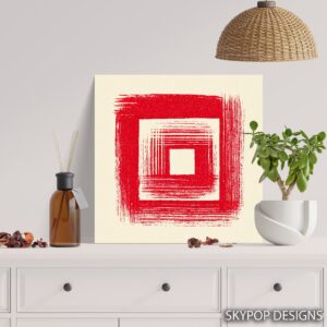 Red Square Spiral Art