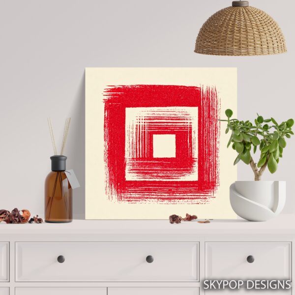 Red Square Spiral Art